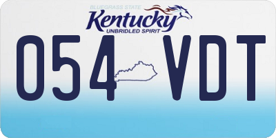 KY license plate 054VDT