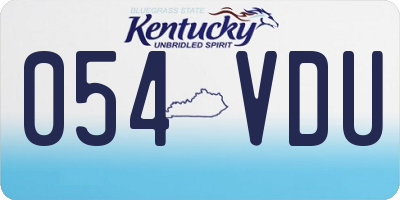 KY license plate 054VDU