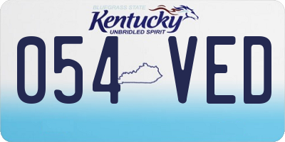 KY license plate 054VED