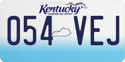 KY license plate 054VEJ