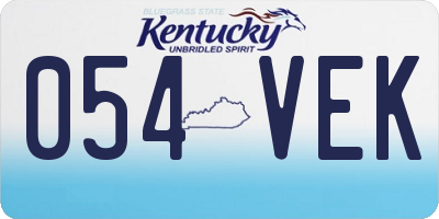 KY license plate 054VEK