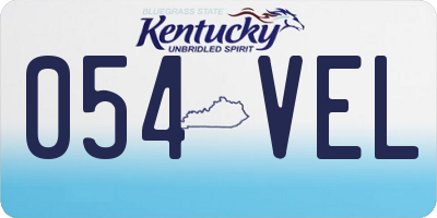 KY license plate 054VEL