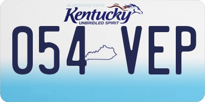 KY license plate 054VEP