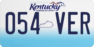 KY license plate 054VER