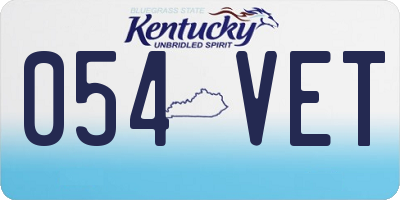 KY license plate 054VET