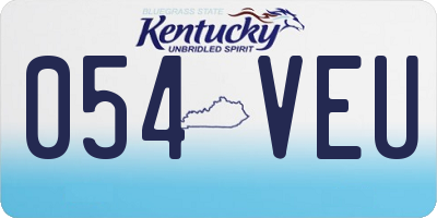 KY license plate 054VEU