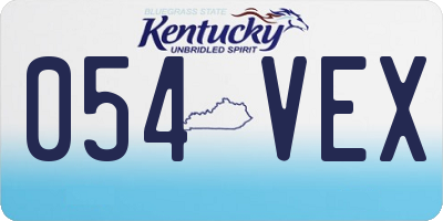 KY license plate 054VEX