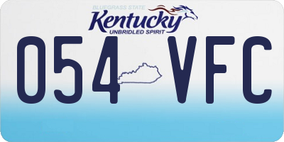 KY license plate 054VFC