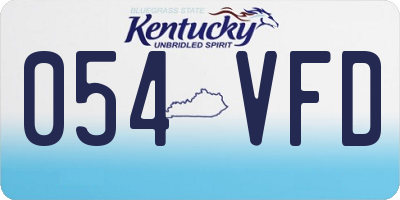 KY license plate 054VFD