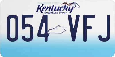 KY license plate 054VFJ