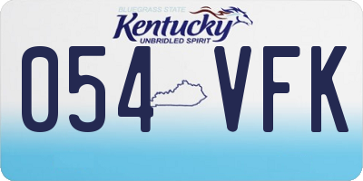 KY license plate 054VFK