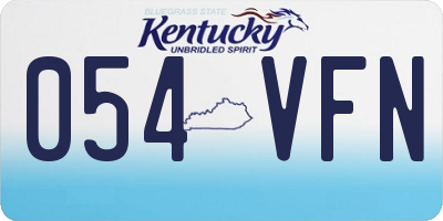 KY license plate 054VFN