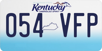 KY license plate 054VFP