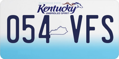 KY license plate 054VFS