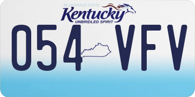 KY license plate 054VFV