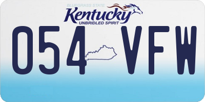 KY license plate 054VFW