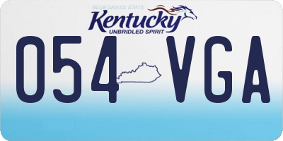 KY license plate 054VGA