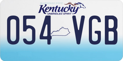KY license plate 054VGB