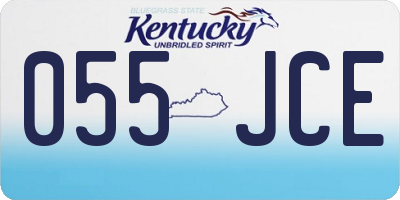 KY license plate 055JCE