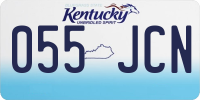 KY license plate 055JCN