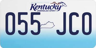 KY license plate 055JCO