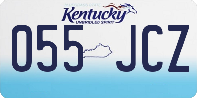 KY license plate 055JCZ