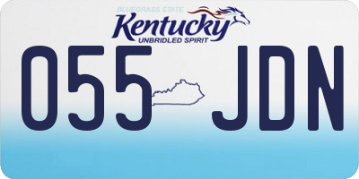 KY license plate 055JDN