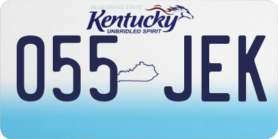 KY license plate 055JEK