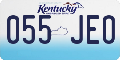 KY license plate 055JEO