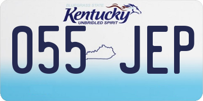 KY license plate 055JEP
