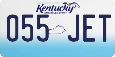 KY license plate 055JET