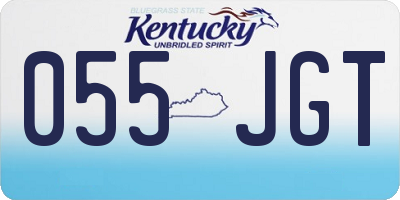 KY license plate 055JGT