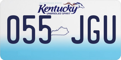 KY license plate 055JGU