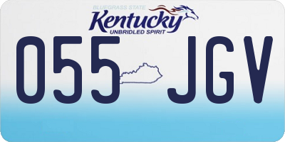 KY license plate 055JGV