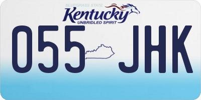 KY license plate 055JHK
