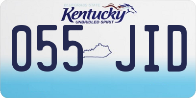 KY license plate 055JID