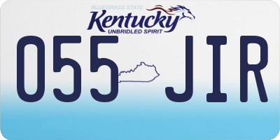 KY license plate 055JIR