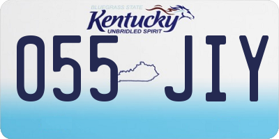KY license plate 055JIY