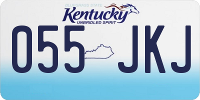 KY license plate 055JKJ