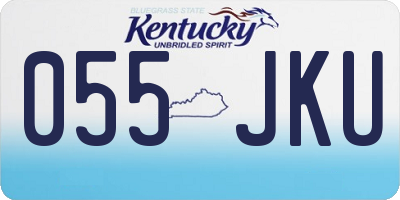 KY license plate 055JKU