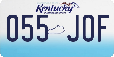 KY license plate 055JOF