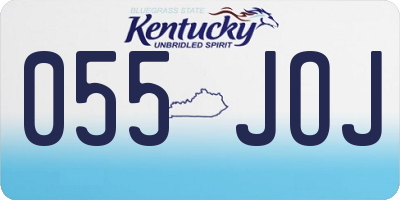 KY license plate 055JOJ