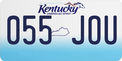 KY license plate 055JOU