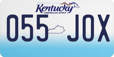KY license plate 055JOX