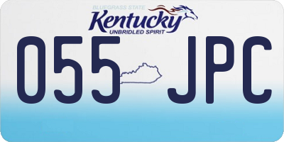 KY license plate 055JPC