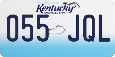 KY license plate 055JQL