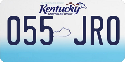 KY license plate 055JRO