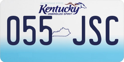 KY license plate 055JSC