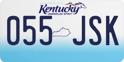 KY license plate 055JSK