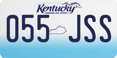KY license plate 055JSS